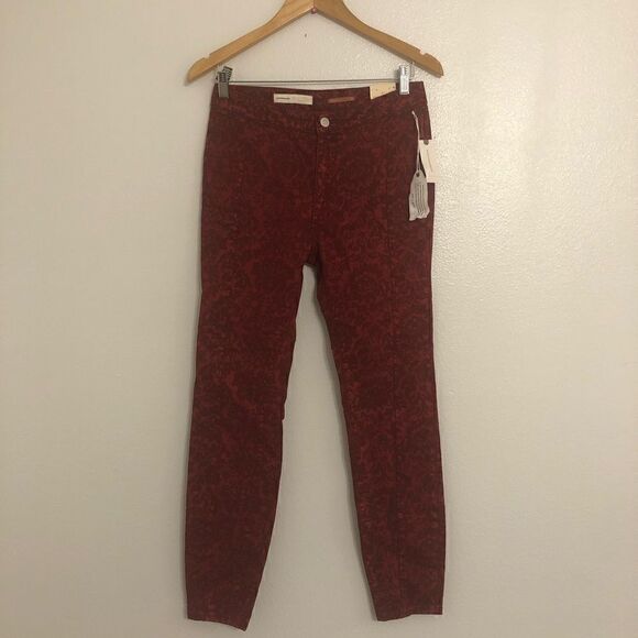 NWT ANTHROPOLOGIE Pilcro & The Letterpress High Rise Denim Flocked Leggings - Picture 4 of 16